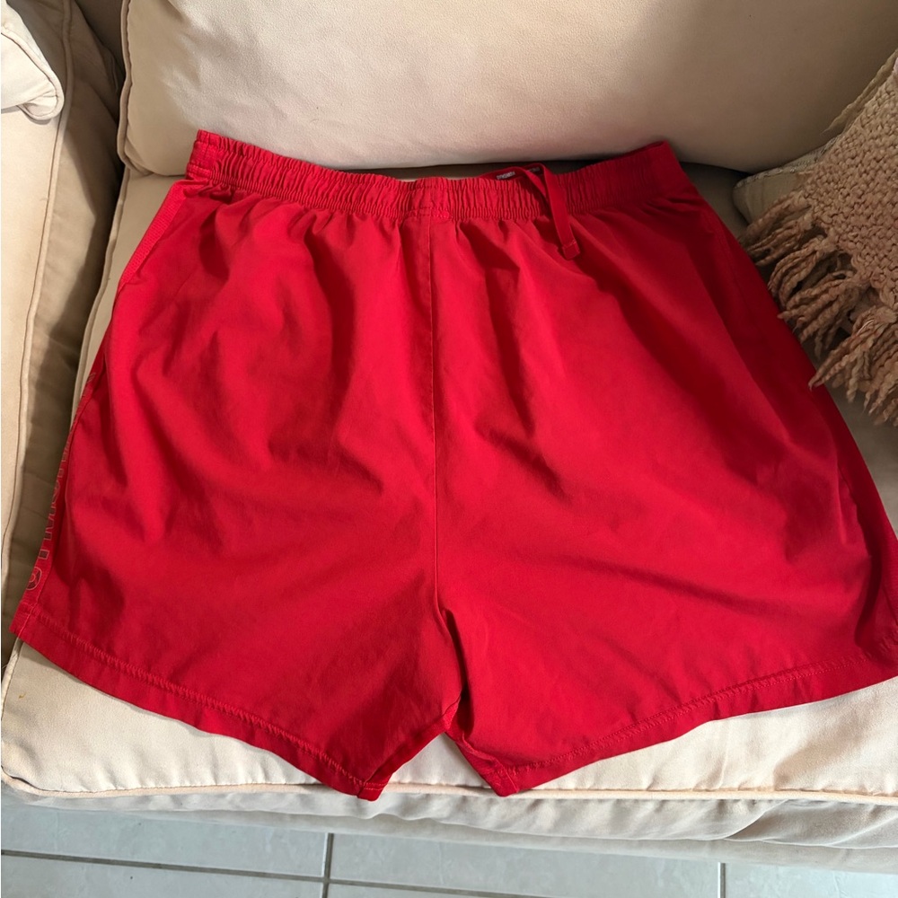 Gymshark Bold Red Workout Shorts - Picture 3 of 5